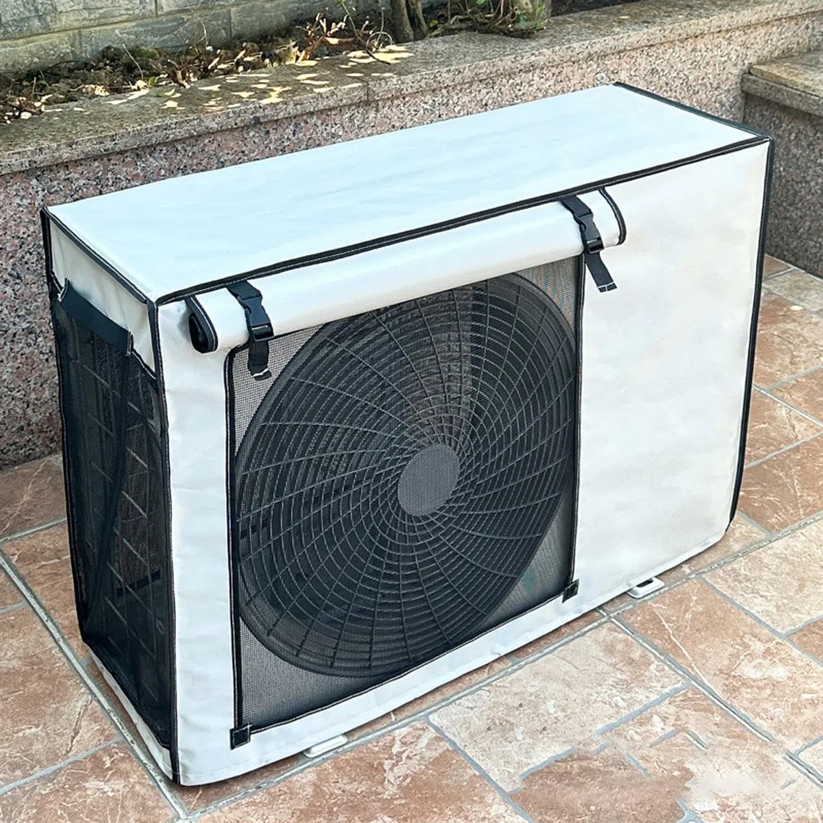 Cubiertas de aire acondicionado para exteriores, cubierta transpirable para aire acondicionado, cubierta protectora solar para unidad de aire acondicionado | Oxford Leaves Guard Cubierta de
