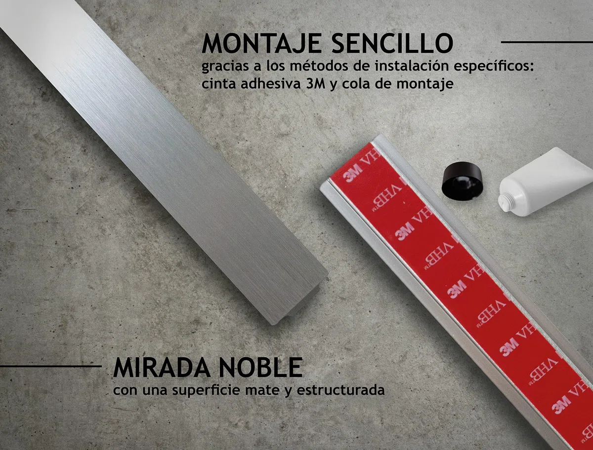 Design Hamburgo Barra de Cocina | autoadhesiva | Colgador de Utensilios y Accesorios | Sin Taladrar | 6 Ganchos Móviles | 40cm | Diseño plateado gris