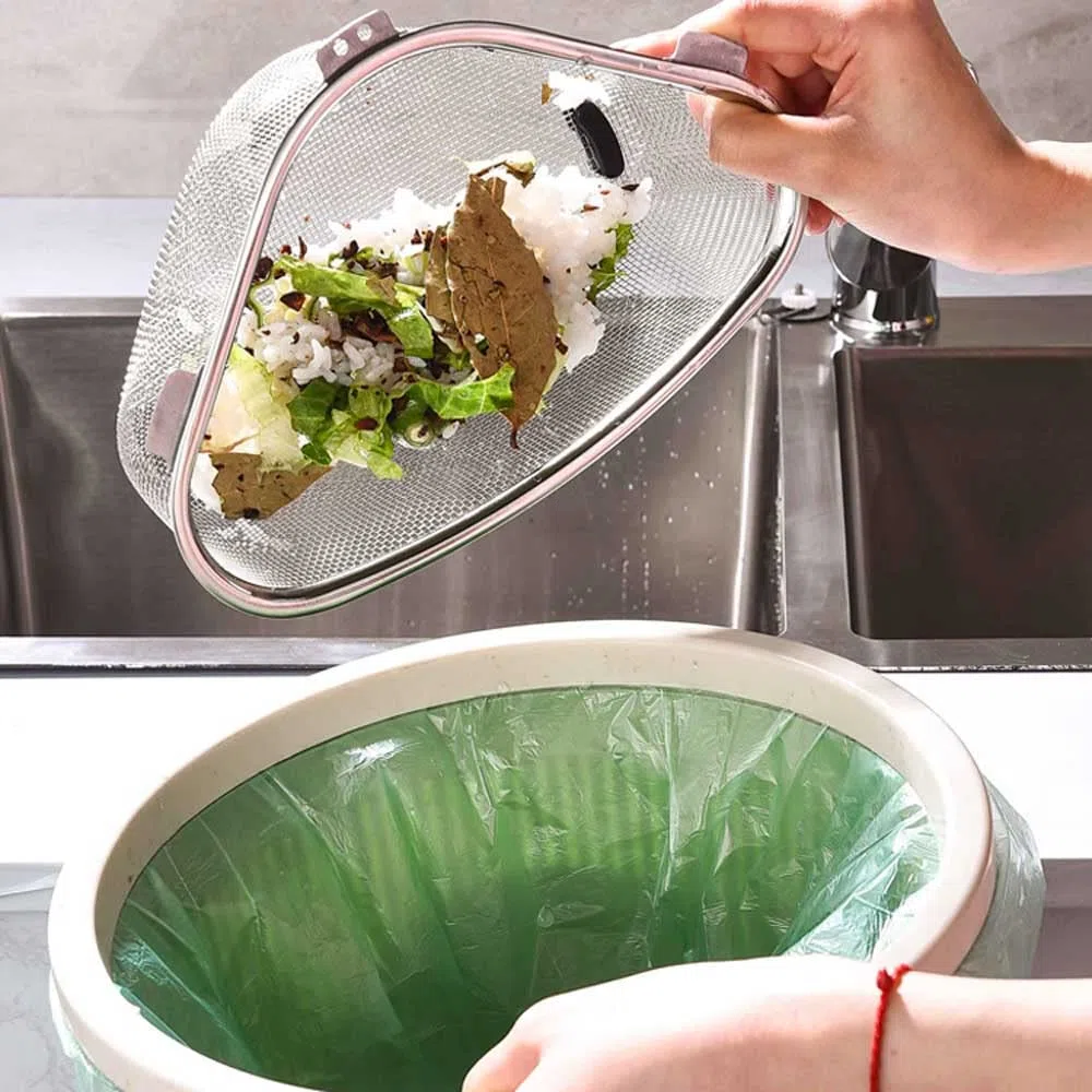 Cesta filtrante para fregadero, Escurridor de filtro colgante, cesta drenaje triangular acero inoxidable for fregadero cocina, colador alimentos