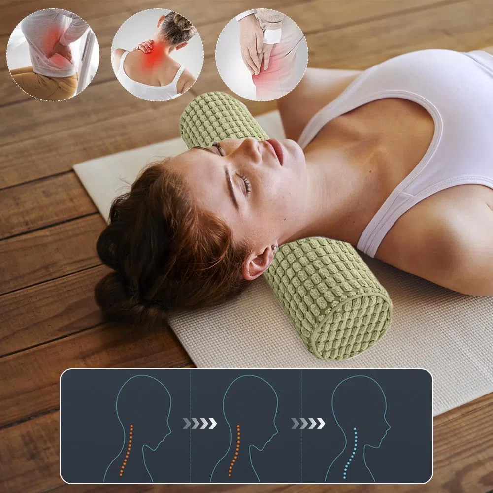 Almohada Cervical y de Cuello 11x45 cm, Almohada Ergonómica de Viaje con Espuma Viscoelástica, Lavable, Cojín Cervical para Dormir, Almohadas Cervicales para Dormir