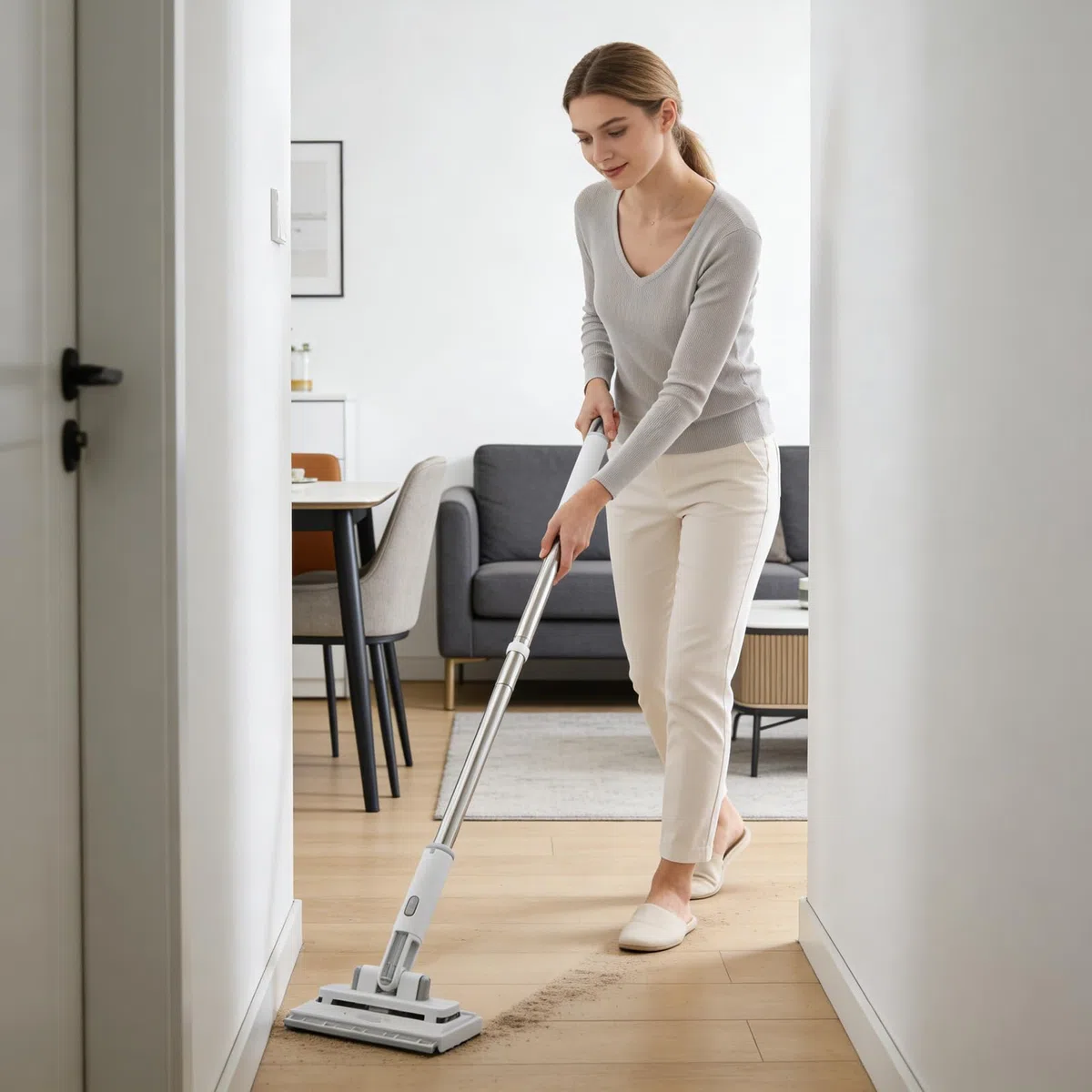 Fregona Para Limpieza Sin Esfuerzo Limpiador con Bayeta Cambiable Sin | Fregona Miniatura Manos Libres para la Limpieza de Suelos, Coches, Hogares, Cocinas, Baños, Salones, Escritorios, Cri