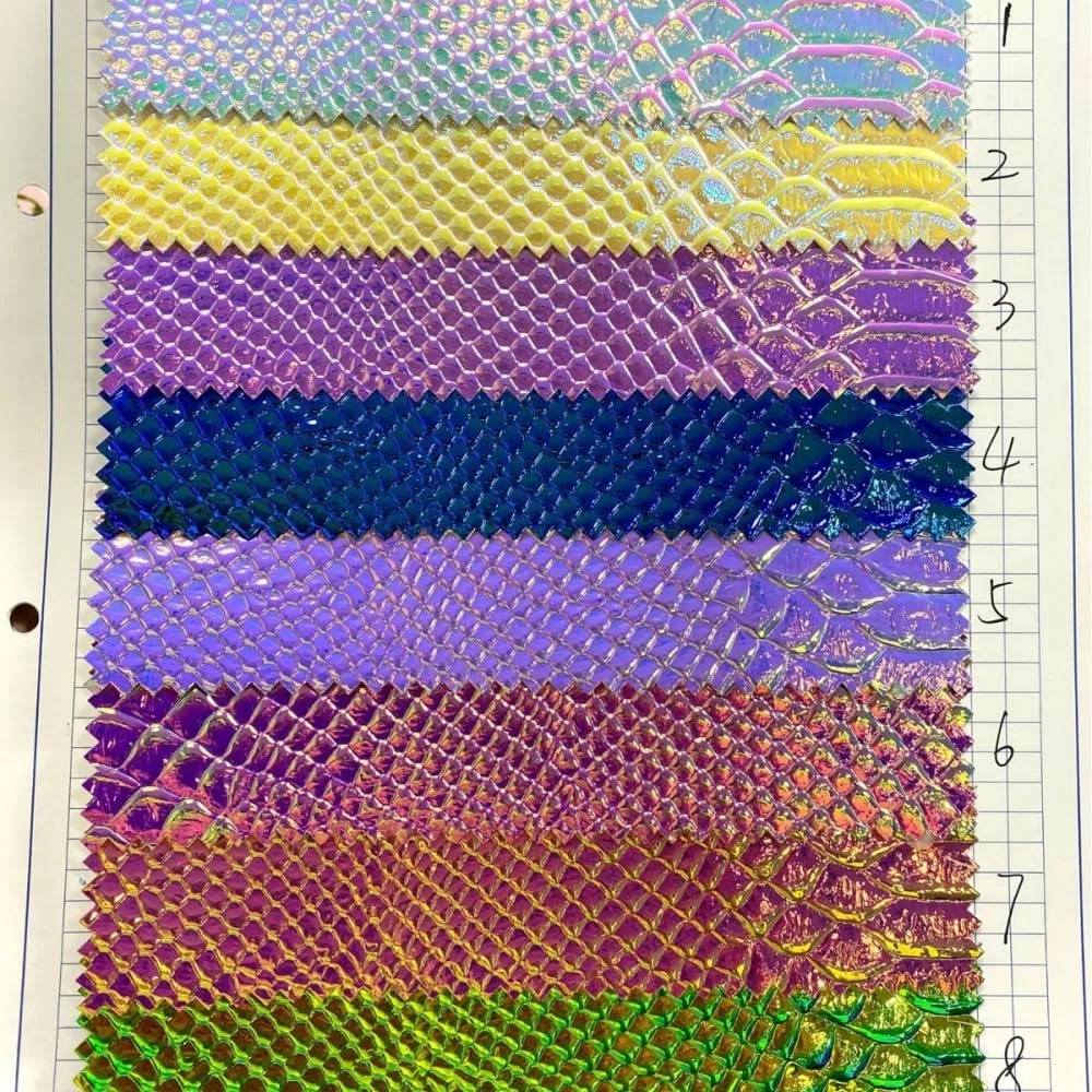 Wambere 5 unidades, tamaño 30 x 135 cm, piel sintética, piel sintética de poliuretano, multicolor, arcos de piel sintética con diseño de serpiente, para pendientes, lazos para el pelo y proyectos de