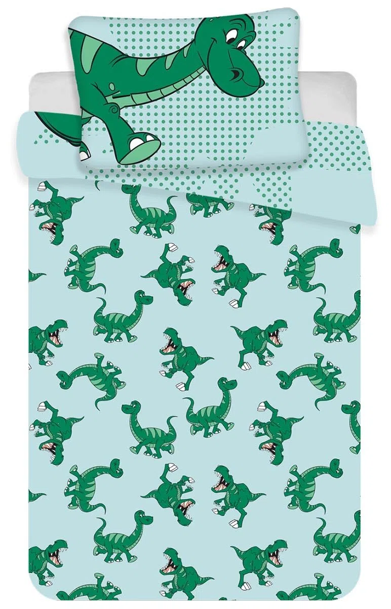 Funda Nórdica Mickey Mouse - Funda Nórdica Disney Infantil de Dinosaurios, para Edredón de Cama de 90, 100x135cm y Funda de Almohada 40x60cm, Color Verde