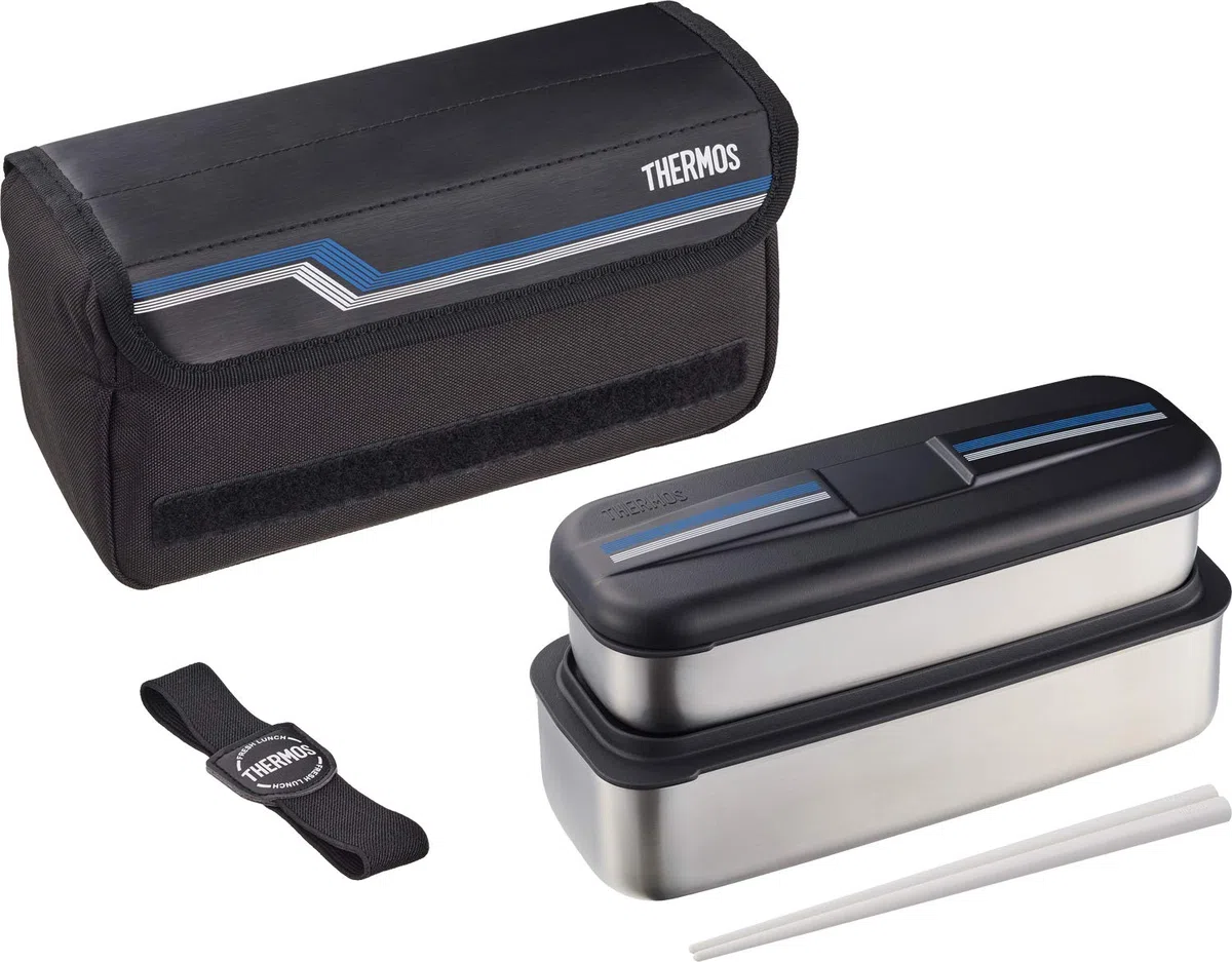 THERMOS DSD-1104W L-BK Fresh Lunch Box, 3,4 fl oz (1,100 ml), Line Black