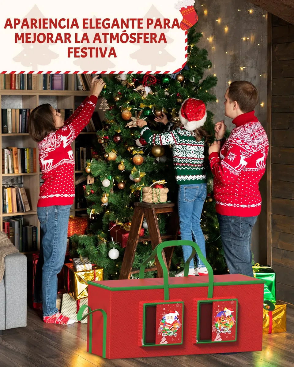 BrigthArk 210CM Bolsa de Almacenamiento para árbol de Navidad, Fabricada en Oxford 600D Impermeable, Adecuado para árboles de Navidad extraíbles de 210cm, con Cremallera y Asas de Transporte