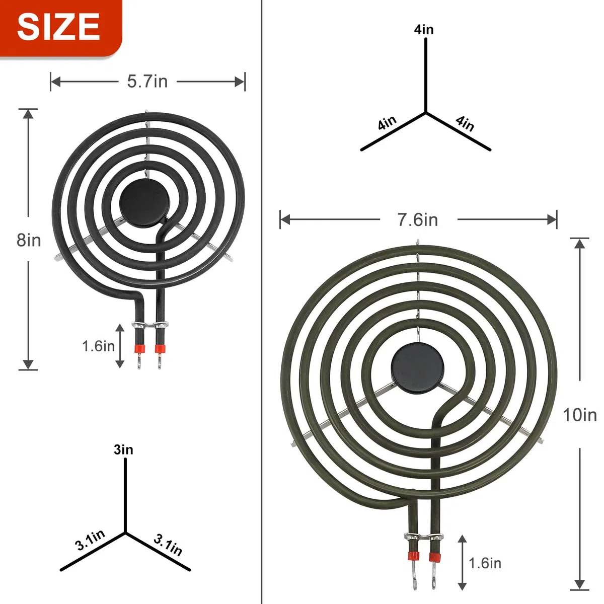 5304430149 5304430150 - Juego de quemador de porcelana y quemador eléctrico MP22YA, compatible con estufa eléctrica Frigi-daire Ken-more AMI PARTS