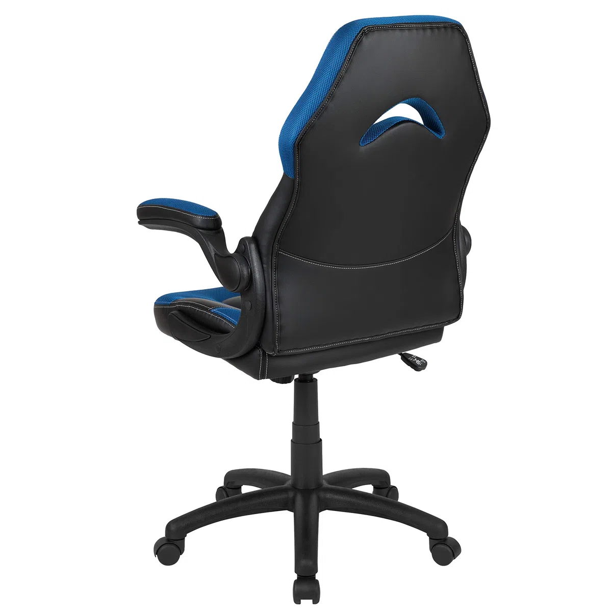 Flash Furniture Revestimiento Flash Sillas de Carreras, Ajustable, Plástico Poliuretano Espuma Malla Madera Técnica, Blau, Pack de 1
