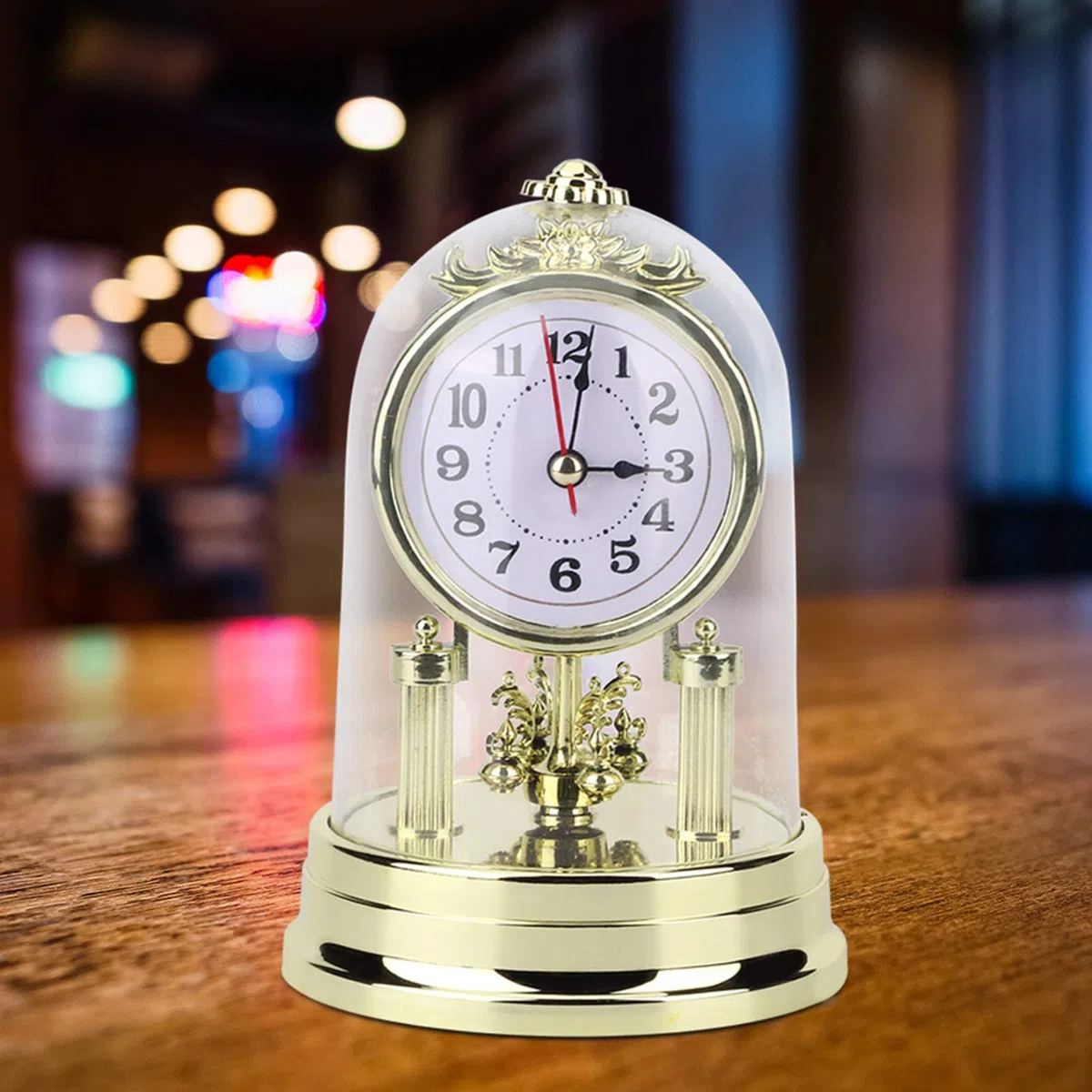 Reloj De Mesa, Estilo Retro Europeo, Reloj De Sala De Estar, Reloj De Mesa Silencioso Antiguo, Decoración del Hogar(Dorado)
