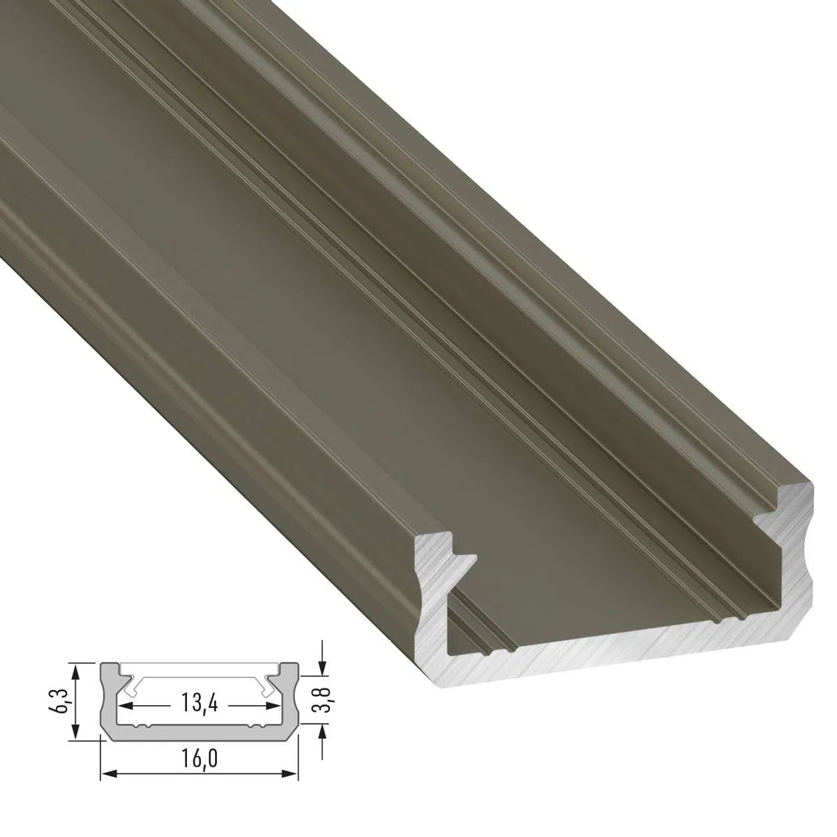 Greenice | Perfil de aluminio tipo D 2,02 m