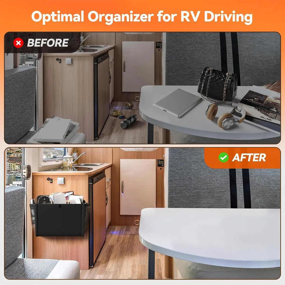 Organizador de pared | Organizador de almacenamiento colgante de pared de 2 piezas, estantes de bolsillo para puerta, hogar, camping, autocaravana, oficina