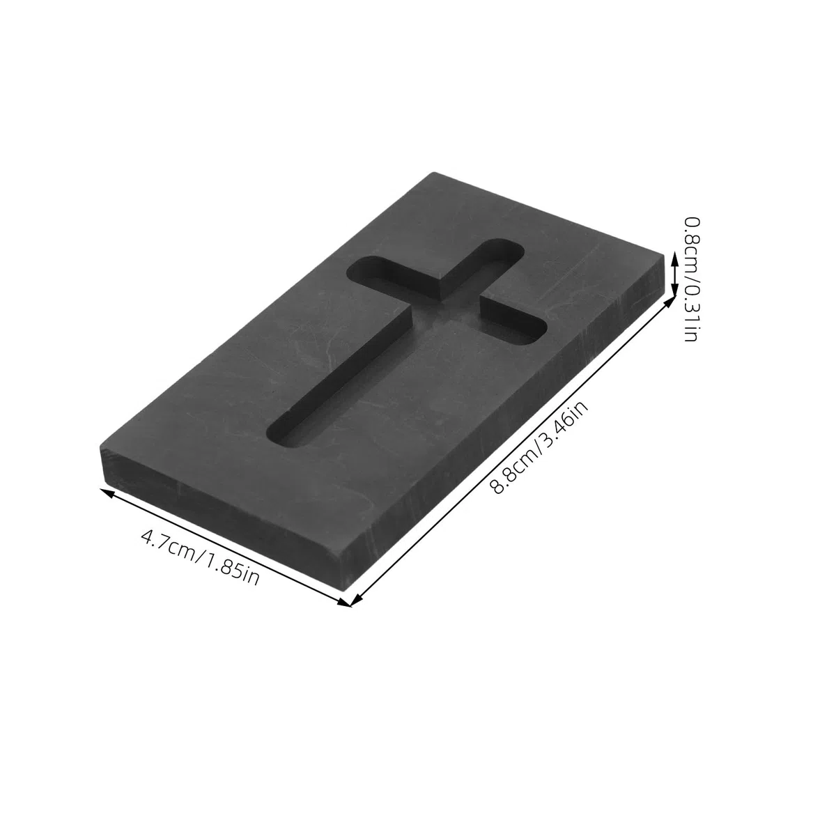 Operitacx Molde De Grafito Para Fundición De Joyería Con Ranura Cruzada 3.46X1.85X0.31 Pulgadas Molde De Crisol De Alta Temperatura Para Refinación De Chatarra Industrial