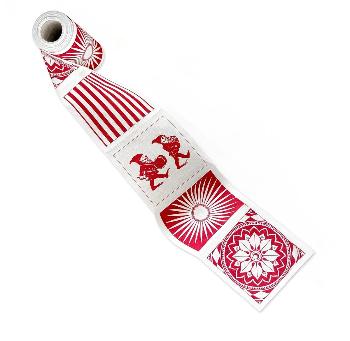 Caskata Rollo de 100 servilletas de cóctel navideñas, 100 % algodón, secado rápido, reutilizable, perfecto para Navidad, entretenimiento, regalos, rojo y blanco, 4.5 pulgadas de ancho x 4.5 pulgadas