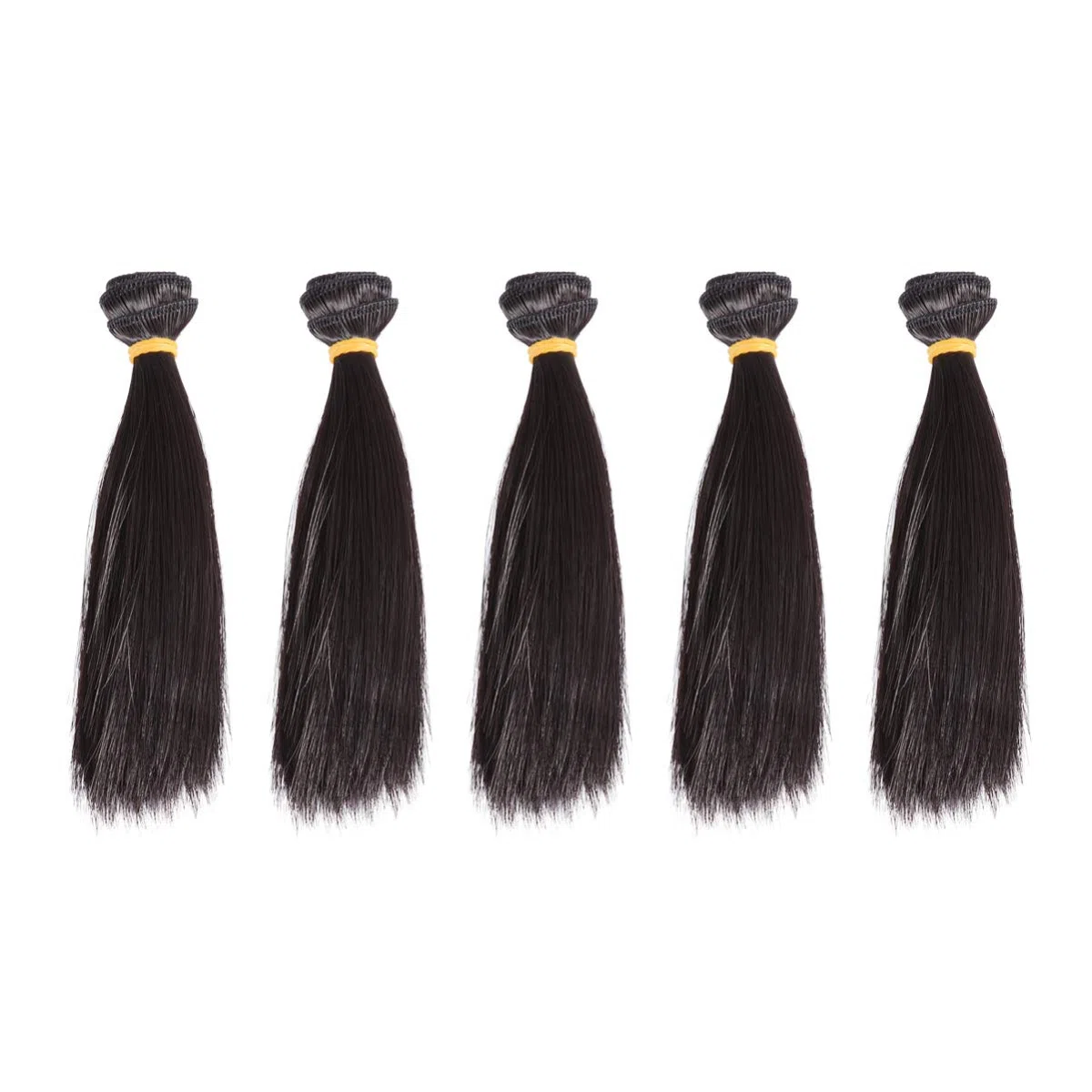 - 5 extensiones de pelo de muñeca sintética recta larga para muñecas de pelo largo, materiales artesanales, accesorios para hacer muñecas, 15 cm ()