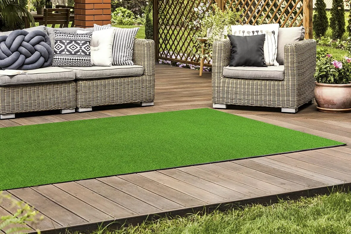 DobleUve Estudio Alfombra Vinílica Estampado Césped | Verde | 47x80 cm | Alfombra Cocina Lavable Antideslizante | Alfombra Vinilica | Suelo Vinílico | Alfombra Vinilo Salón