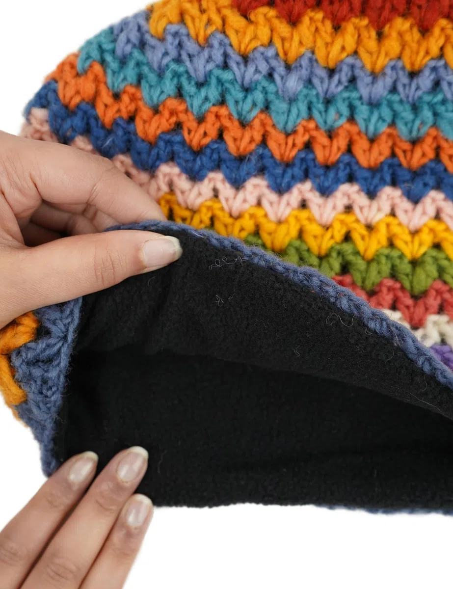Pachamama - Funda para tetera (hecha a mano, 100% lana), diseño de rayas