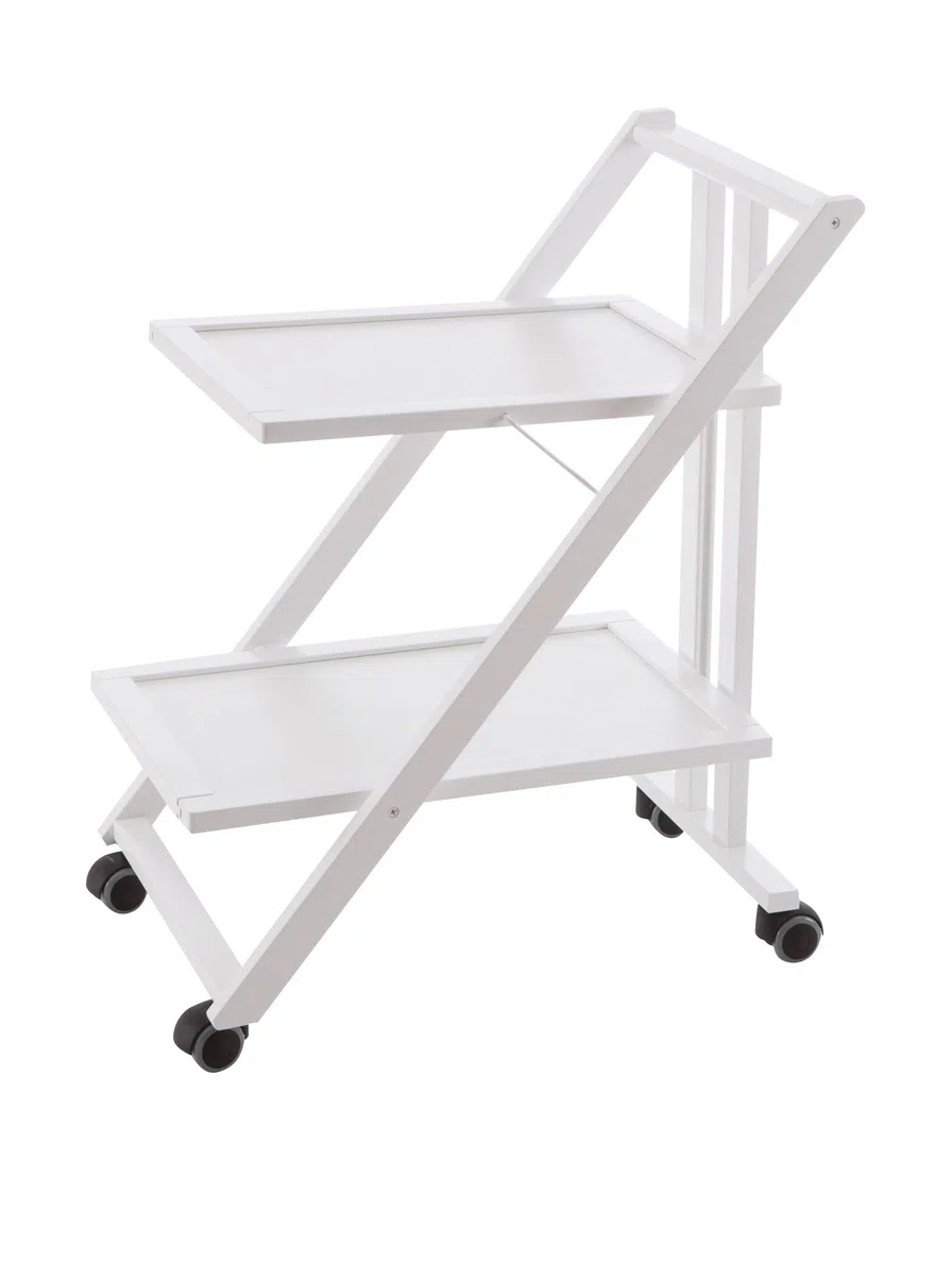 Arredamenti Italia Camarera para Bebidas SIMPATY, Madera - Plegable - 2 bandejas - Color: Blanco Ar-It il Cuore del Legno