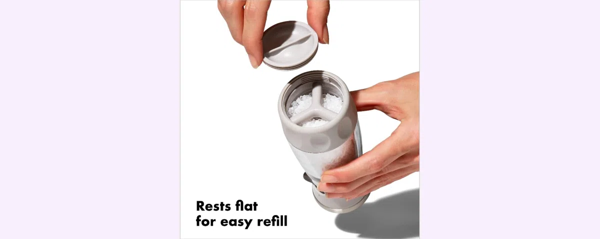 OXO 11312400 Good Grips - Molinillo de sal contorneado, cerámica, gris