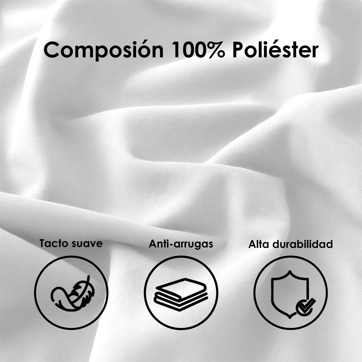 BESCH Juego Funda Nórdica de 3 Piezas para Cama de 135 Color Blanco - Funda Nordica 220x220cm + Sábana Ajustable 135x190/200cm + Funda Almohada 45x145cm