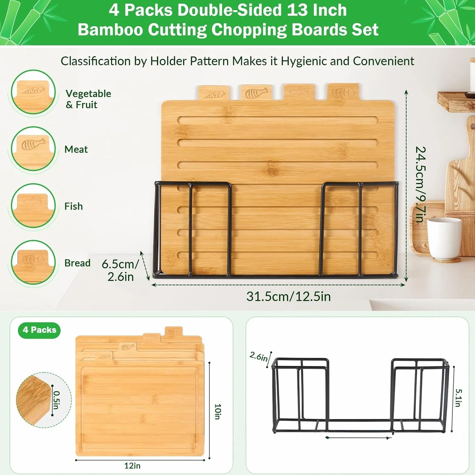 Tabla De Cortar Carne Suministros De Preparación De Comidas Incluye | Juego de Tablas de Madera para Picar Comida Para Familia Hogar Restaurante Café Apartamento Cocina