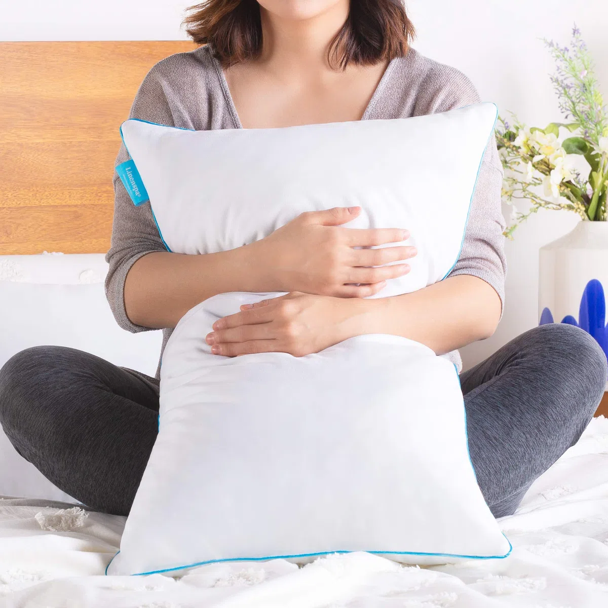 Linenspa 40 x 60 cm almohada de espuma viscoelástica triturada - Pack de 2