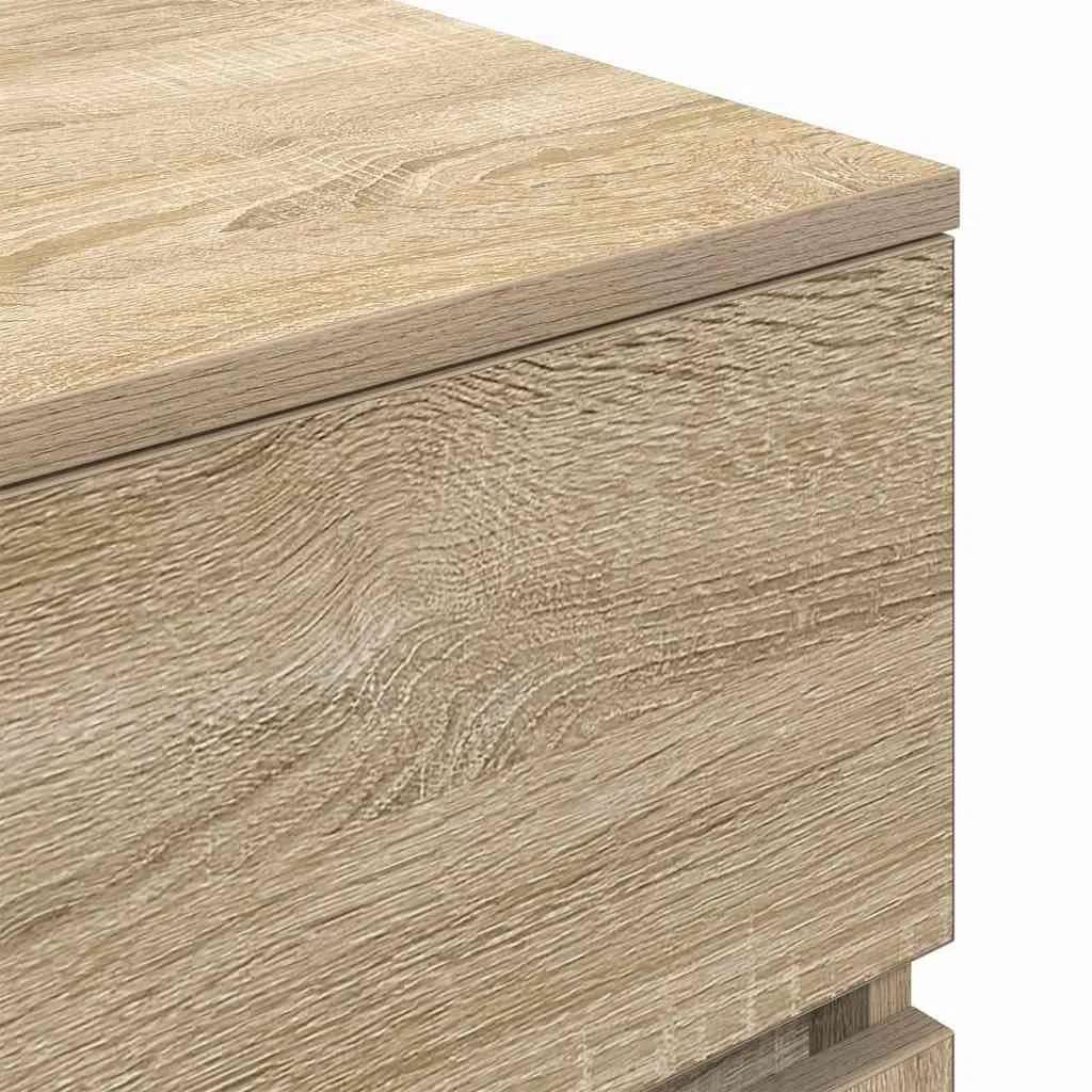 vidaXL Mesilla de Noche con 3 cajones Roble Sonoma 39x35x65 cm, mesilla de Noche, mesita Auxiliar para Dormitorio, Muebles de Dormitorio