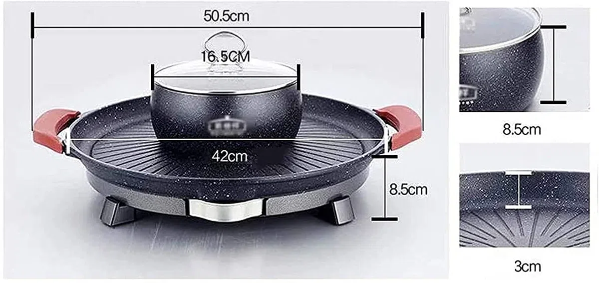 Parrilla Eléctrica Plancha de Asar La Parrilla multifunción se Puede Utilizar para una Bandeja para Hornear eléctrica Antiadherente Comercial/doméstica 1016