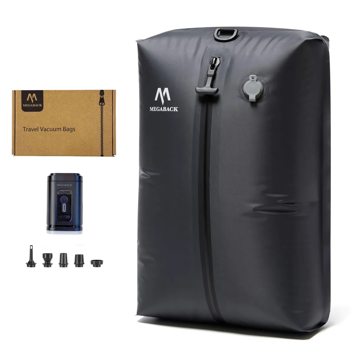 Bolsas de vacío para viajes, bolsas de sellado al vacío reutilizables IP67 para ropa con bomba eléctrica, cubo de embalaje sellado al vacío para maletas, mochila y viajes (1 unidad + bomba)