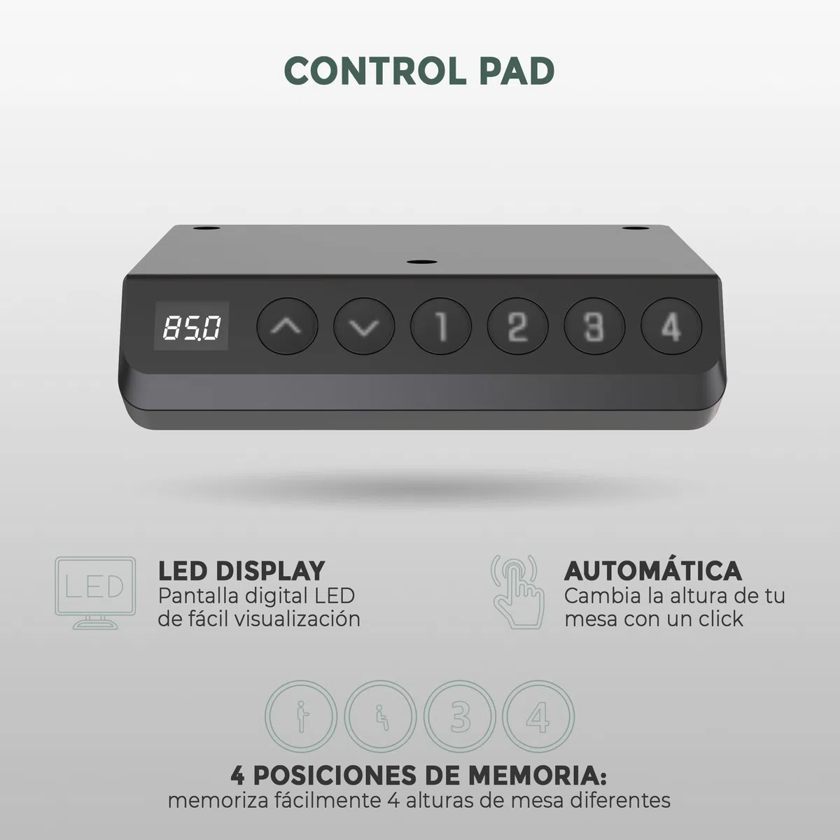 Escritorio Elevable Eléctrico | Tablero 140x70 cm Roble | Patas Negras | Ajustable en Altura 71-121 cm | Standing Desk Ergonómico, Mesa Elevable