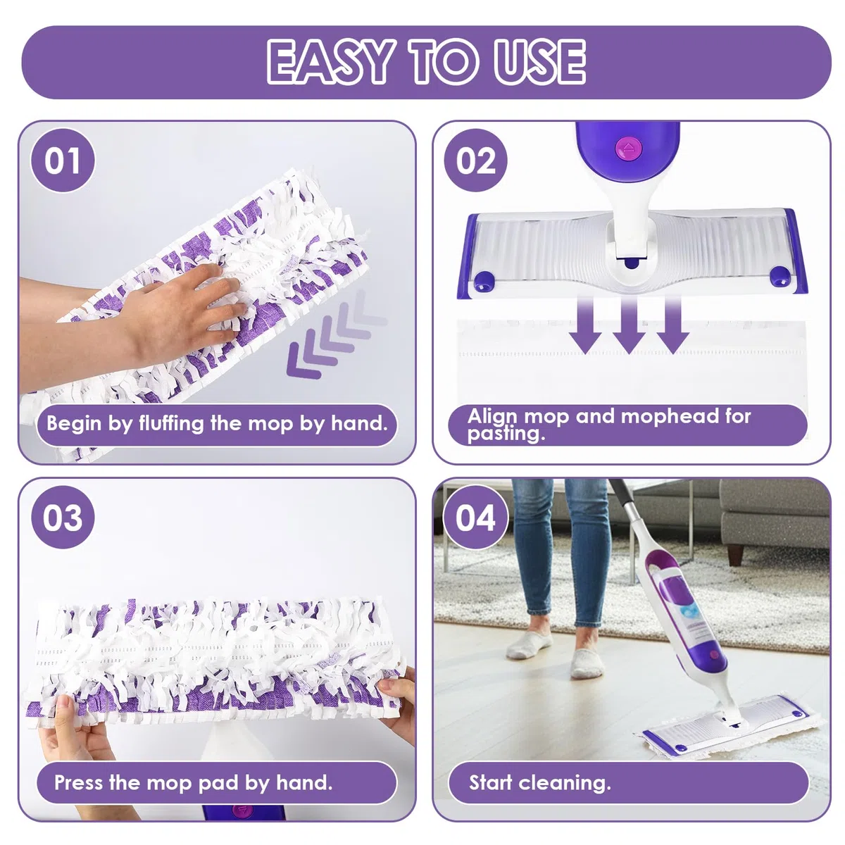 Paquete de 40 almohadillas de repuesto desechables compatibles con Swiffer Power Mop, almohadillas húmedas Swiffer sin perfume, almohadillas húmedas de doble uso para todos los suelos