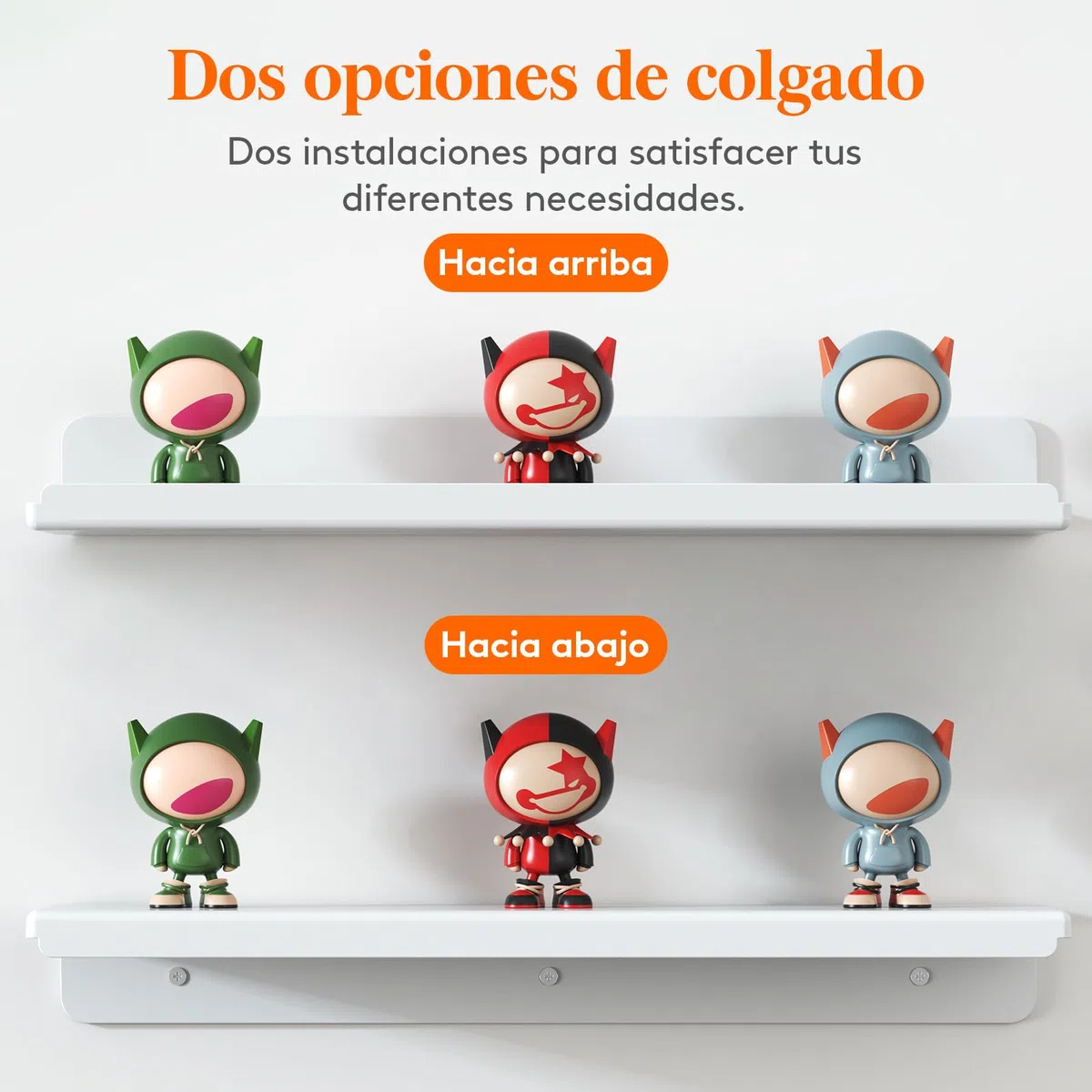 Lifewit 38 cm Estanterías flotantes, Juego de 6, Acrílico Blanco, Sirve para Libros/vinilos/Fotos/Imágenes, Sala de Estar, baño, Cocina - Almacenamiento y organización