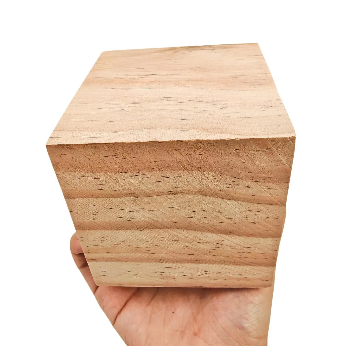 Cubos de madera de 9 cm, 4 unidades, bloques cuadrados de madera natural sin terminar para manualidades, tallar, proyectos de bricolaje