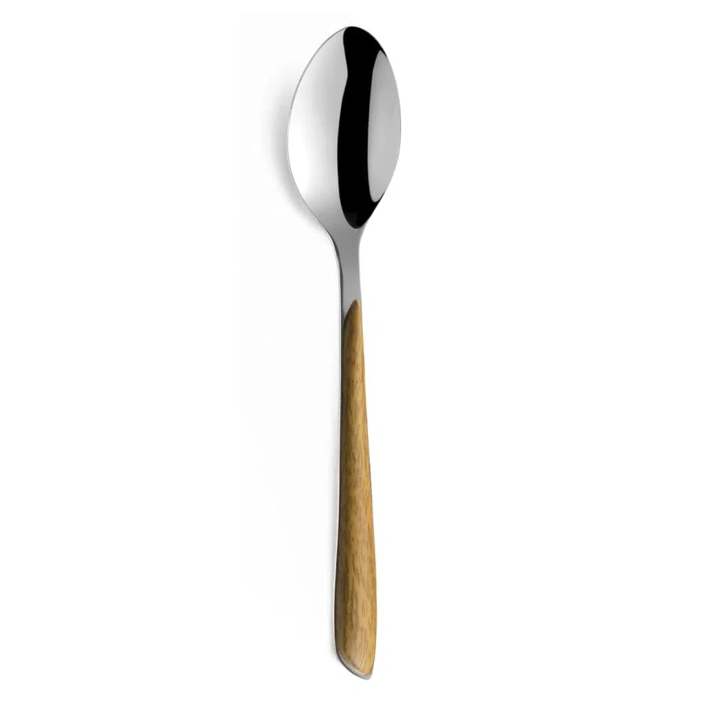 AMEFA ECLAT NATURE - Cubertería para 4 personas (aspecto de madera/marrón), 16 piezas, con vetas finas de acero inoxidable 18/0, inoxidable y pulido brillante, apto para lavavajillas, juego de