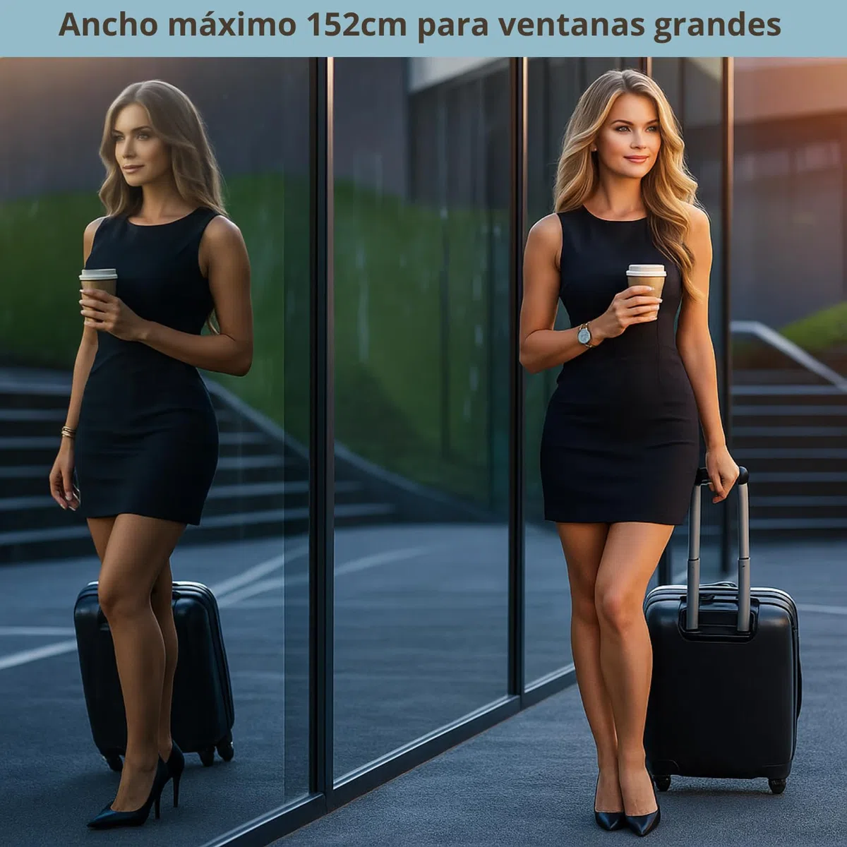 Película para Ventanas de Espejo, TAMBIÉN EN TAMAÑOS Grandes (60 x 200 cm), Unidireccional, Reflectante, Privacidad, Blackout, UV 99%, Regulación de Calor, Vidrio (Plata - con Adhesivo)