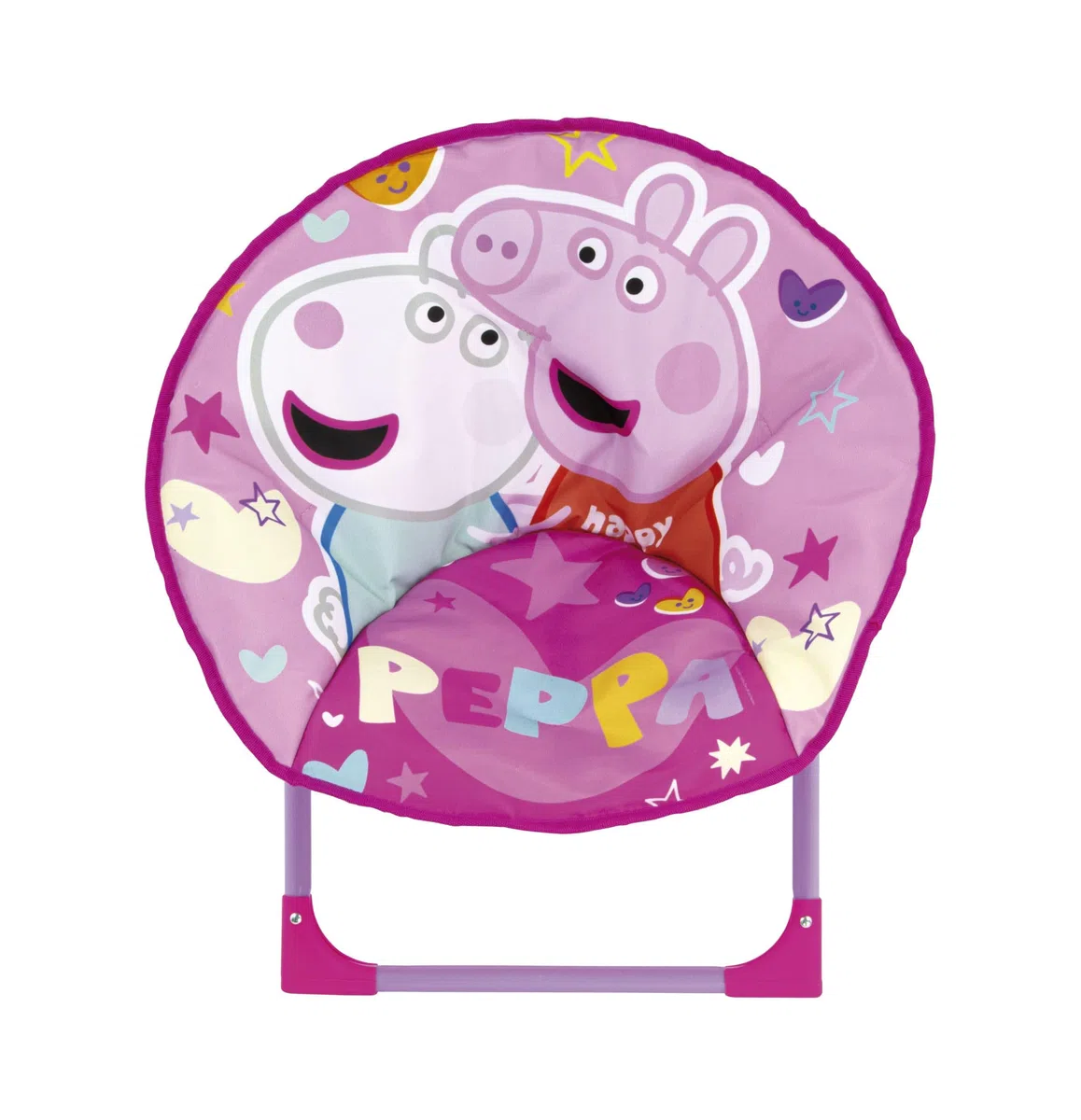ARDITEX Silla Redonda Plegable Peppa Pig, Silla Infantil de Luna, Ø 50 cm