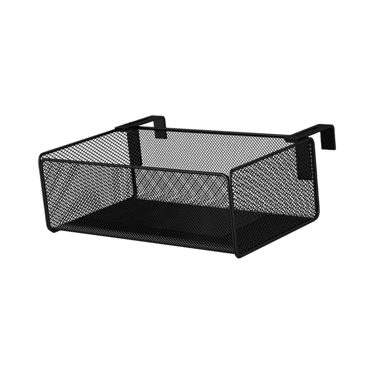 perfk Estante para plantas de balcón, cesta de almacenamiento colgante, estante para litera, accesorios con ganchos escalables para organización de oficina, Negro