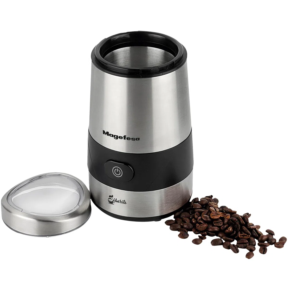 MAGEFESA SIBARITA Molinillo de café de 200W y Depósito de 50gr de Capacidad, Potente Motor de Cobre, Acero inoxidable y Cierre de seguridad