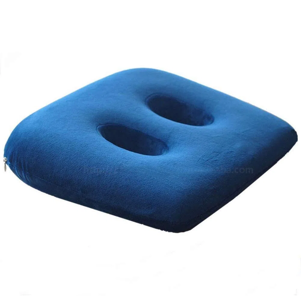Ischial Tuberosity - Cojín de asiento de espuma viscoelástica para glúteos, espalda baja, caderas, cojín ergonómico con dos agujeros y soporte