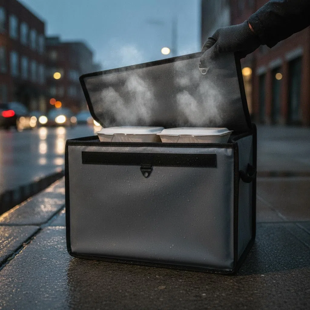 Mochila Entrega Comida Impermeable, Bolsa Térmica Aislada para Entrega, con Base, 30 litros (40 * 30 * 30cm)