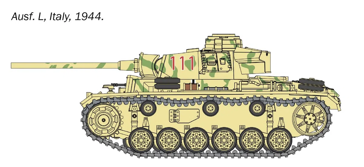 Italeri 25757 1:56 Pz.Kpfw. III AUSF. J/L/M/N - Kit de Modelismo Militar, Maqueta Detallada, Hobby, Tanque 1:56