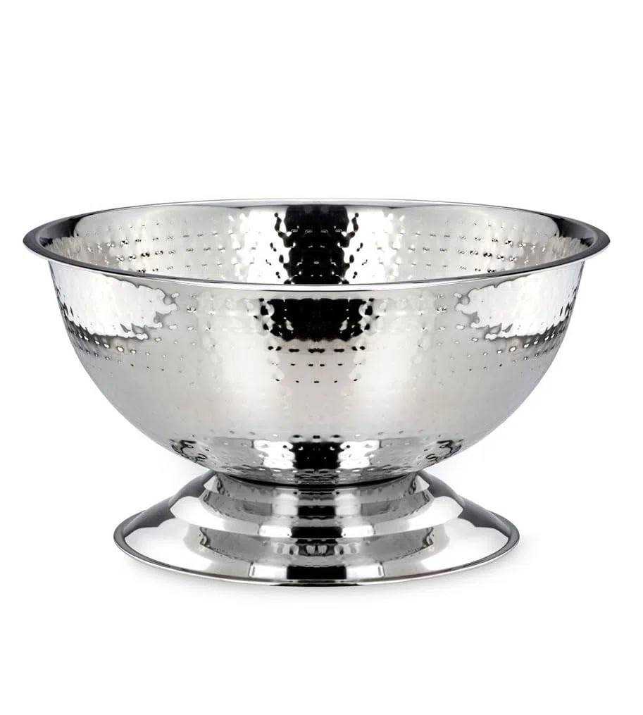 Enfriador de champán de acero inoxidable martillado, enfriador de botellas grande y cubo de hielo sobre pie, enfriador de bebidas para vino, vino espumoso y botellas, elegante bandeja para bebidas