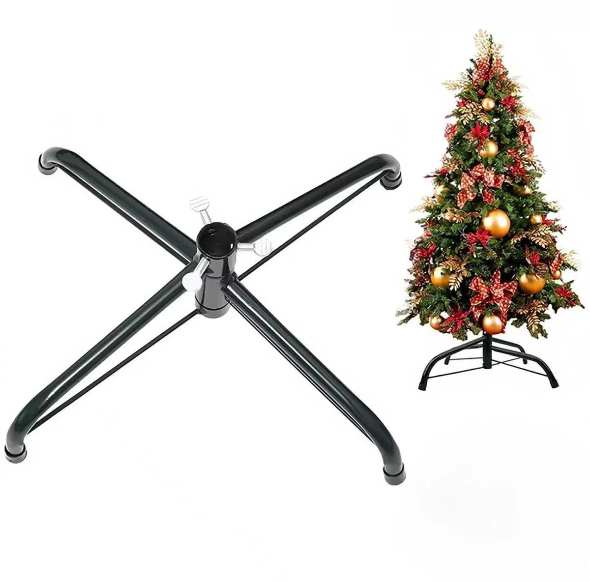 Soporte de base para árbol de Navidad, 60 cm, soporte de metal para árbol de Navidad de 4, 5, 6 y 7 pies (60 unidades)