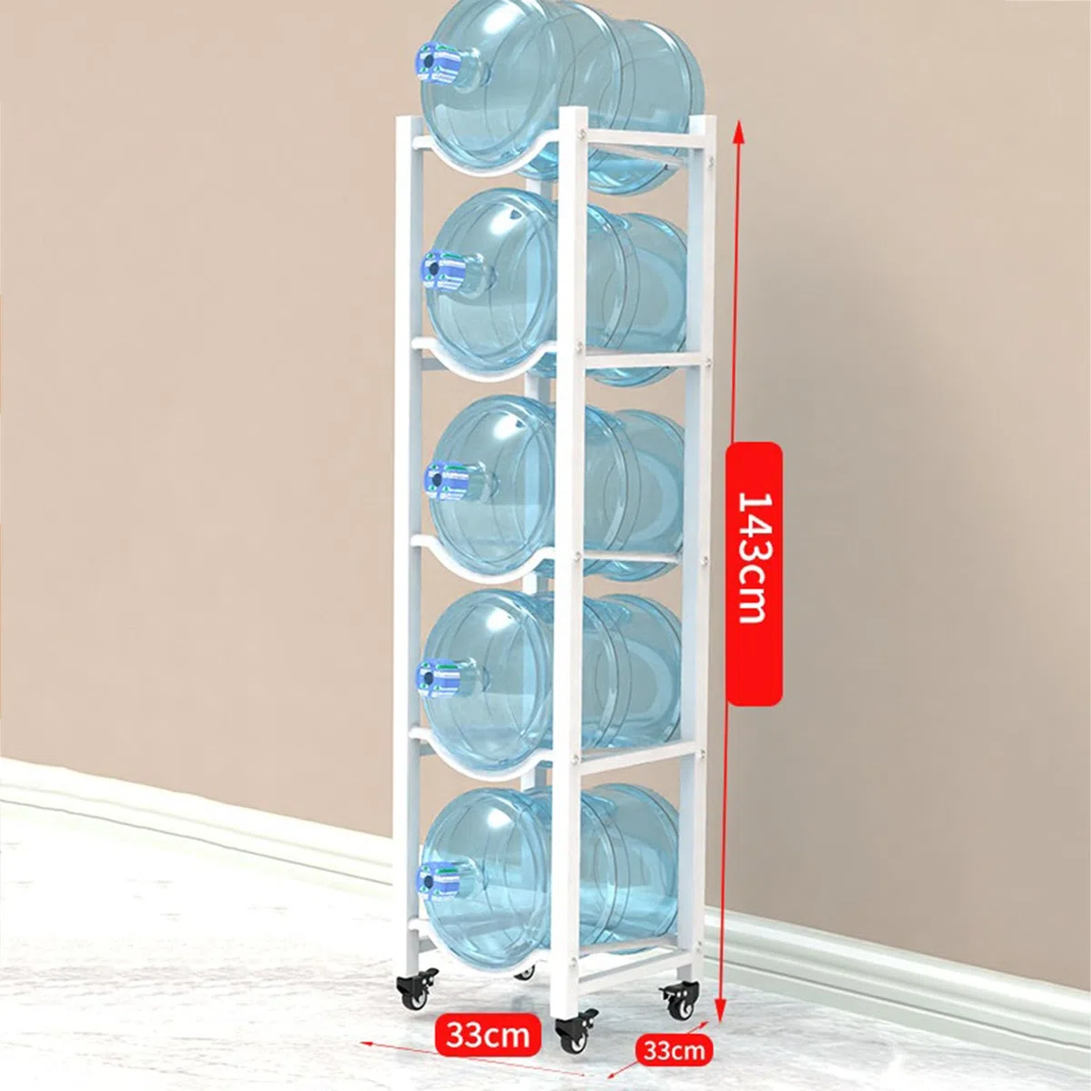 Estante para Botellas de Agua Resistente con Ruedas: un Estante portátil para Botellas de Agua y Enfriador Adecuado para oficinas, gimnasios y restaurantes, para un fácil Acceso al Agua pota