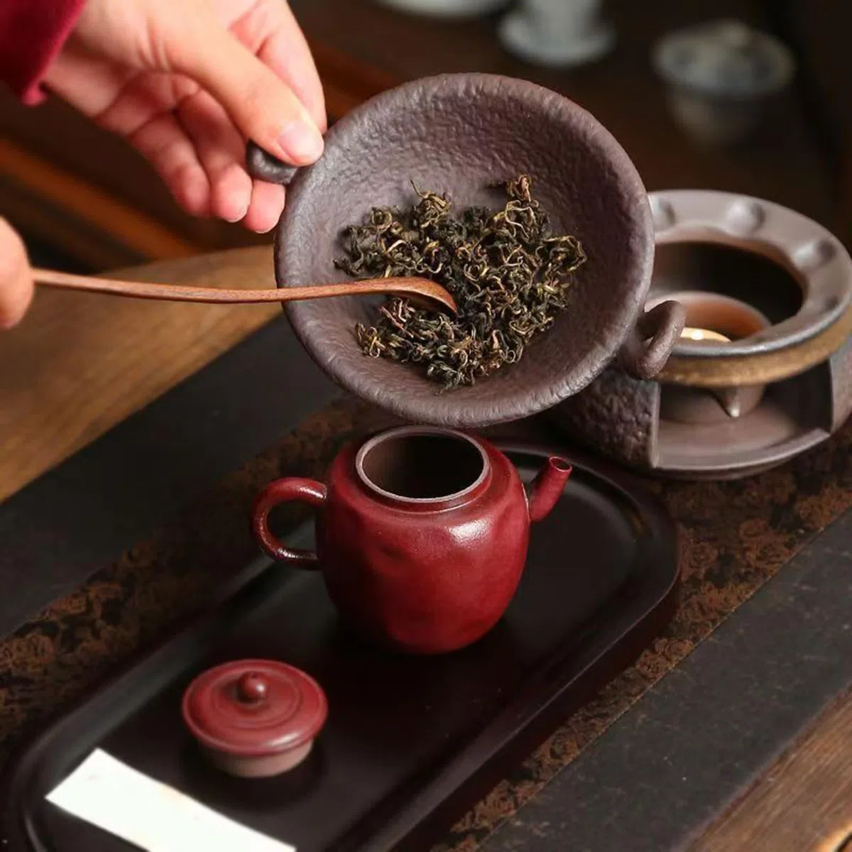 Quemador de aromático, Juego de difusor de Fragancia de cerámica, Calentador de 4.61 x 2.87 Pulgadas con Control de Calor, Soporte de aromaterapia de esmaltado, Pieza Decorativa con Estilo