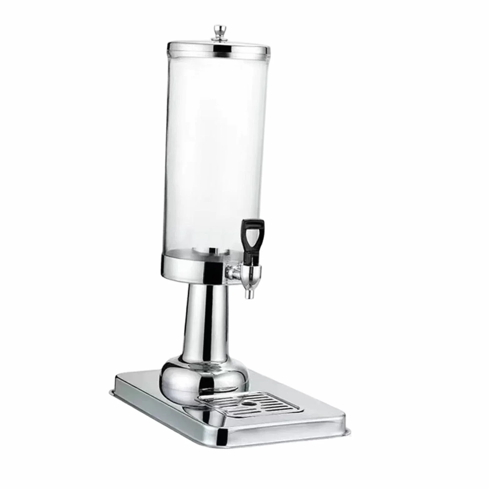 Dispensador de Bebidas con Bandeja Antigoteo, Recipiente de 3 litros para de Hotel, Plata, Individual