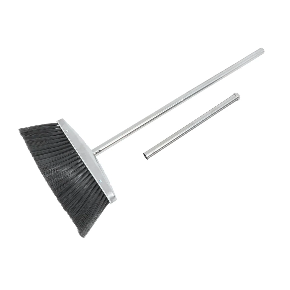 Escoba de Acero Inoxidable con Mango de PP Resistente para Limpieza Hogar y Espacios Interiores, Herramienta Esencial para Barrer con Precisión