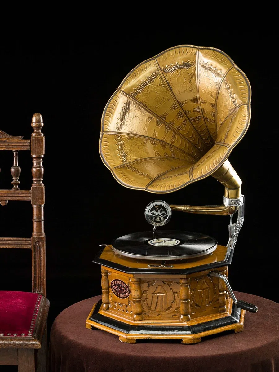 Gramófono Estilo Antiguo con bocina - para Discos de 78 RPM