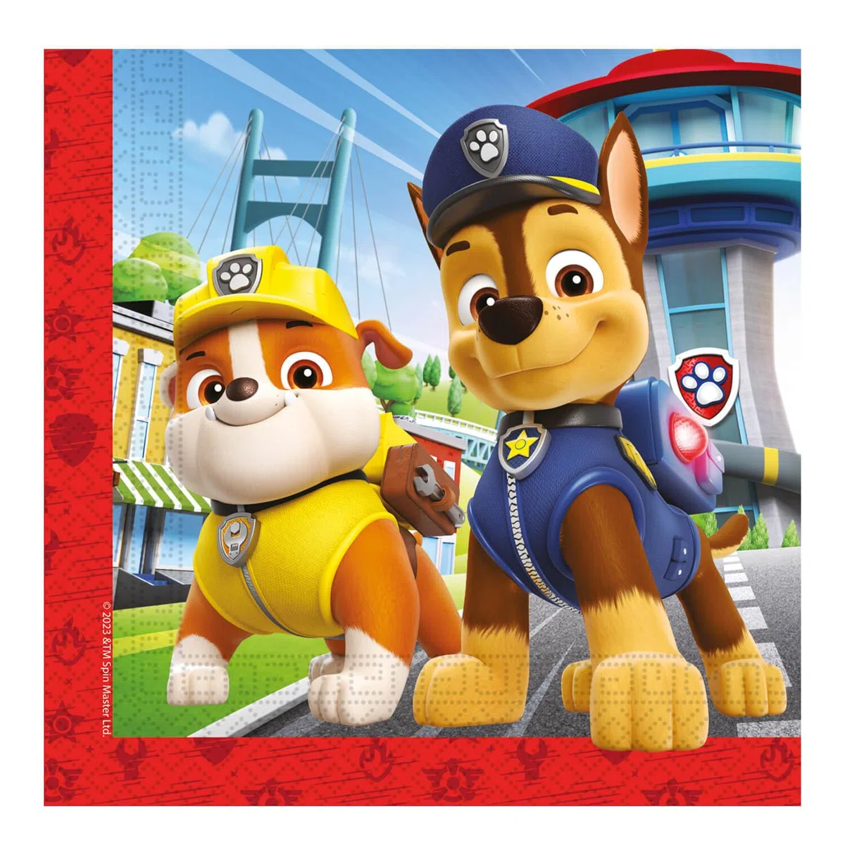 Procos 10215311DY - Set de fiesta Paw Patrol, vajilla desechable de 39 piezas para fiestas de cumpleaños infantiles y fiestas temáticas, decoración de mesa