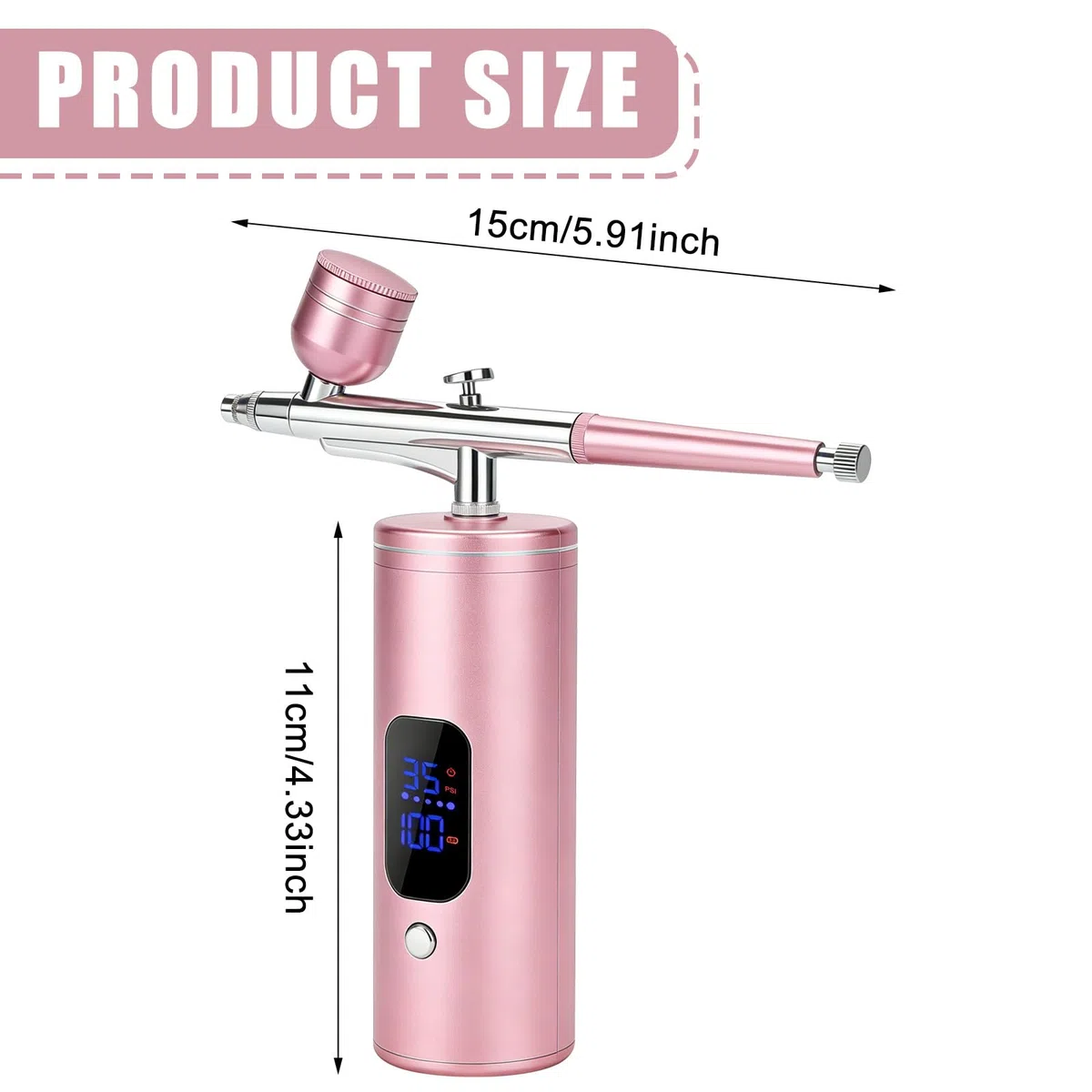 Juego de aerógrafo inalámbrico con compresor, 38 PSI portátil con batería, kit de aerógrafo recargable, pistola de aerógrafo de mano + accesorios de limpieza para maquillaje, diseño de uñas