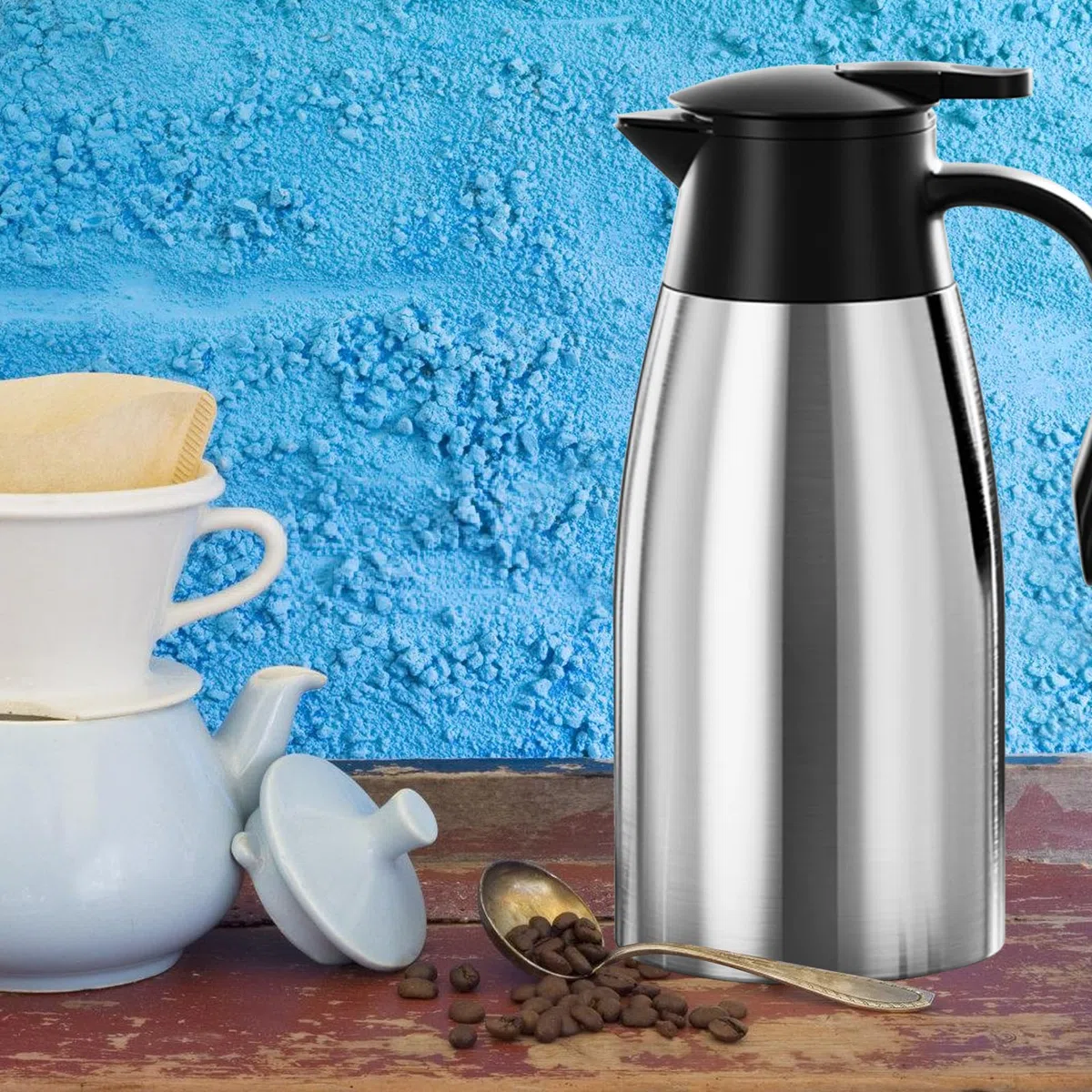 2 Litros Jarra Termica, Jarra Termo, Jarra Cafe, Hervidores Al Vacío Aislados, Se Mantiene Caliente Durante 24 Horas Para Hervidores, Teteras Y Cafeteras Para Mantener Bebidas Calientes