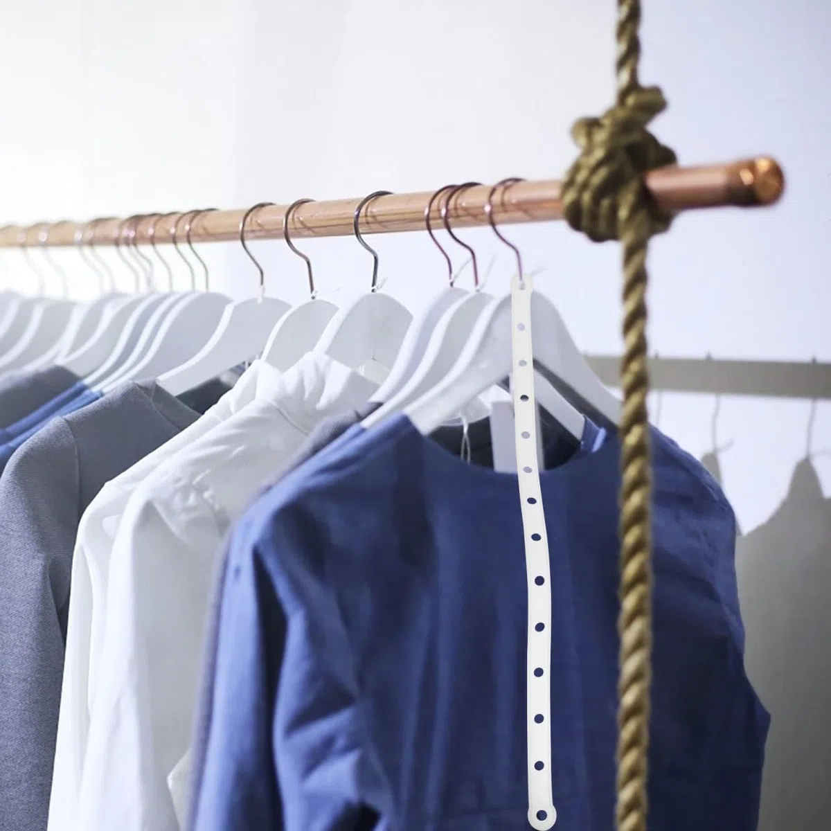 20pcs Tiras De Plástico Antideslizante Para Perchas Organizador Armario Conectores Perchas Para Ahorro Espacio
